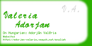 valeria adorjan business card